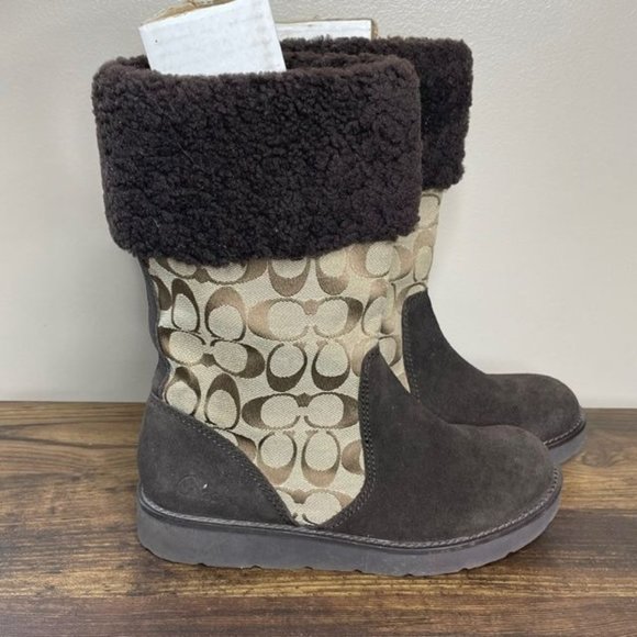 Coach Brown Kally Signature Boots